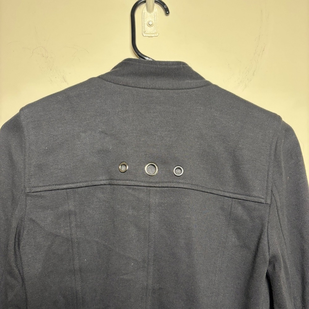 Renfrew Collection Navy Gray Horizontal Pinstripe Zip Pockets Jacket Womens 0 - Picture 6 of 8